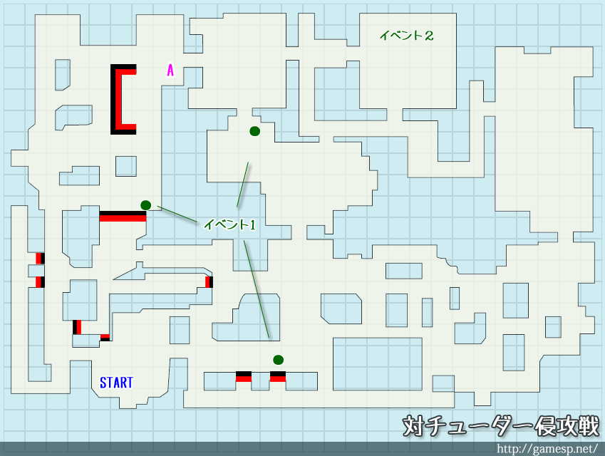 『対チューダー侵攻戦』のマップ