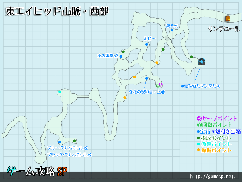 東エイヒッド山脈・西部MAP