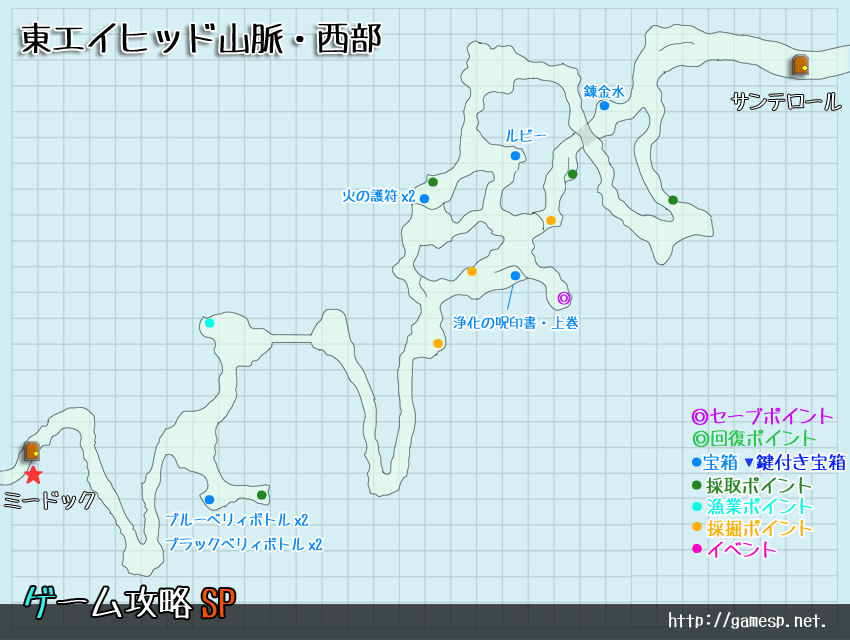 東エイヒッド山脈・西部MAP