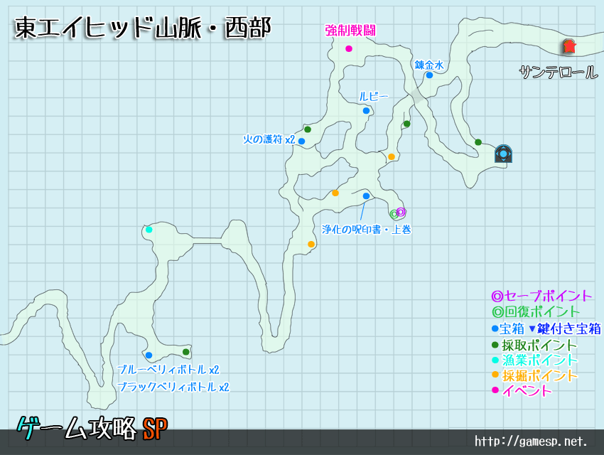 東エイヒッド山脈・西部MAP