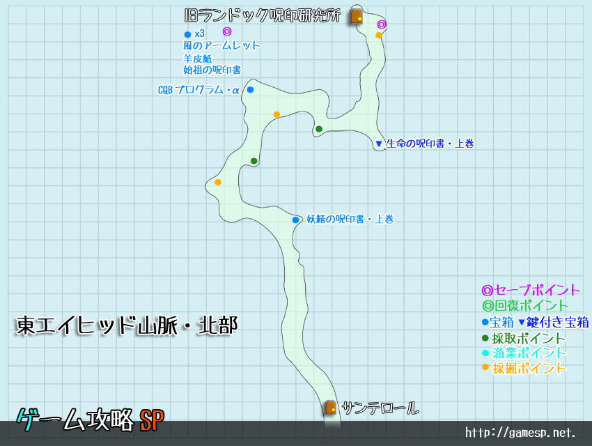 東エイヒッド山脈・北部MAP