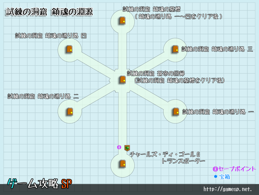 試練の洞窟『鎮魂の淵源』マップ